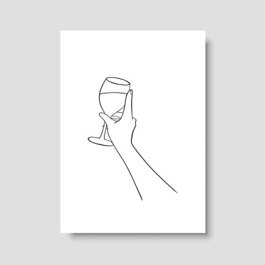 Vektör resminin asgari ve soyut sürekli çizimi. Vektör EPS10.