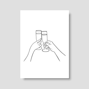 Vektör resminin asgari ve soyut sürekli çizimi. Vektör EPS10.