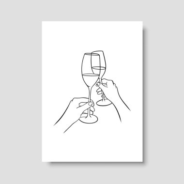 Vektör resminin asgari ve soyut sürekli çizimi. Vektör EPS10.