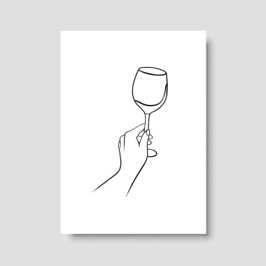 Vektör resminin asgari ve soyut sürekli çizimi. Vektör EPS10.