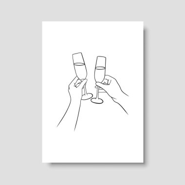 Vektör resminin asgari ve soyut sürekli çizimi. Vektör EPS10.