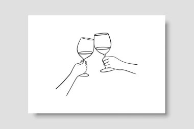 Vektör resminin asgari ve soyut sürekli çizimi. Vektör EPS10.