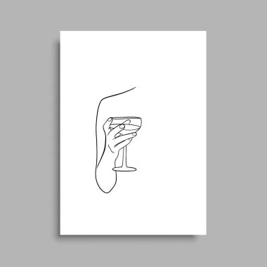 Vektör resminin asgari ve soyut sürekli çizimi. Vektör EPS10.