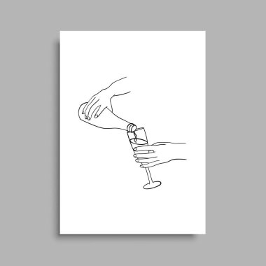 Vektör resminin asgari ve soyut sürekli çizimi. Vektör EPS10.