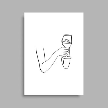 Vektör resminin asgari ve soyut sürekli çizimi. Vektör EPS10.