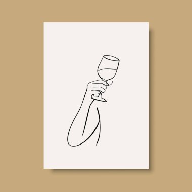 Vektör resminin asgari ve soyut sürekli çizimi. Vektör EPS10.