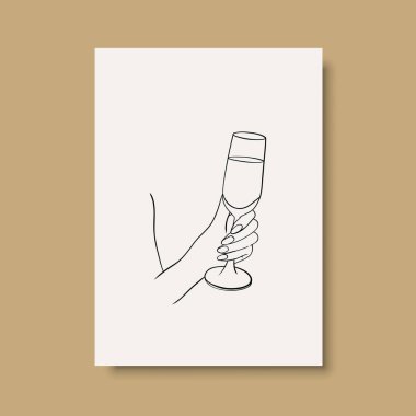 Vektör resminin asgari ve soyut sürekli çizimi. Vektör EPS10.