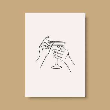 Vektör resminin asgari ve soyut sürekli çizimi. Vektör EPS10.