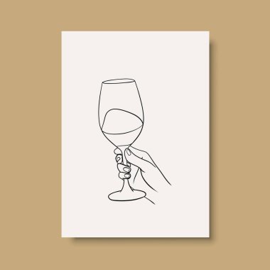 Vektör resminin asgari ve soyut sürekli çizimi. Vektör EPS10.