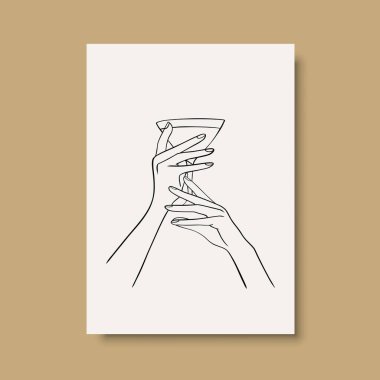 Vektör resminin asgari ve soyut sürekli çizimi. Vektör EPS10.