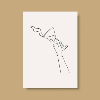 Vektör resminin asgari ve soyut sürekli çizimi. Vektör EPS10.