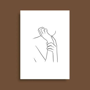 Vektör resminin asgari ve soyut sürekli çizimi. Vektör EPS10.