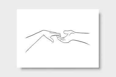 Vektör resminin asgari ve soyut sürekli çizimi. Vektör EPS10.