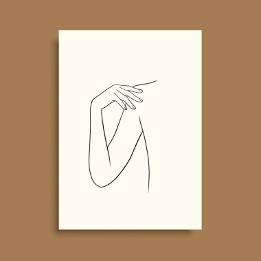 Vektör resminin asgari ve soyut sürekli çizimi. Vektör EPS10.