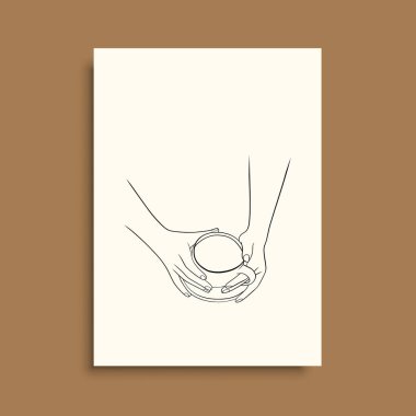 Vektör resminin asgari ve soyut sürekli çizimi. Vektör EPS10.