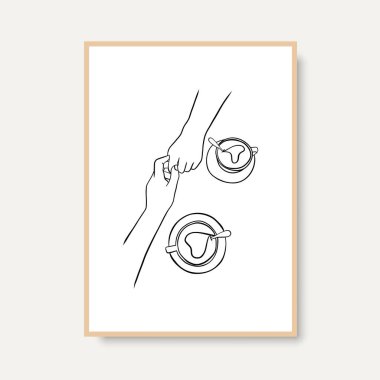 Vektör resminin asgari ve soyut sürekli çizimi. Vektör EPS10.