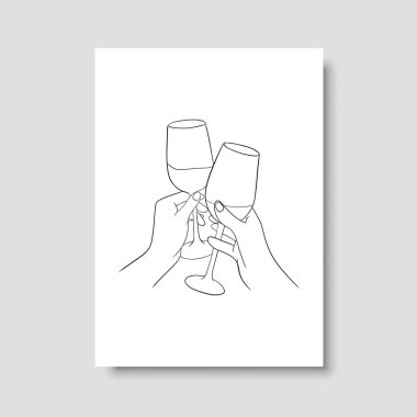 Vektör resminin asgari ve soyut sürekli çizimi. Vektör EPS10.