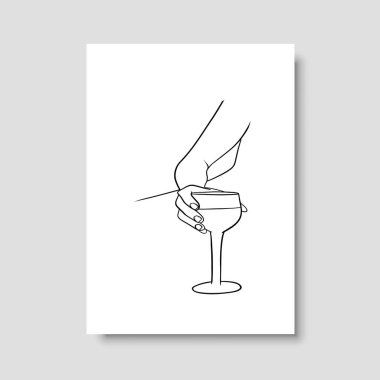 Vektör resminin asgari ve soyut sürekli çizimi. Vektör EPS10.