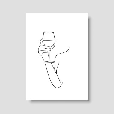 Vektör resminin asgari ve soyut sürekli çizimi. Vektör EPS10.