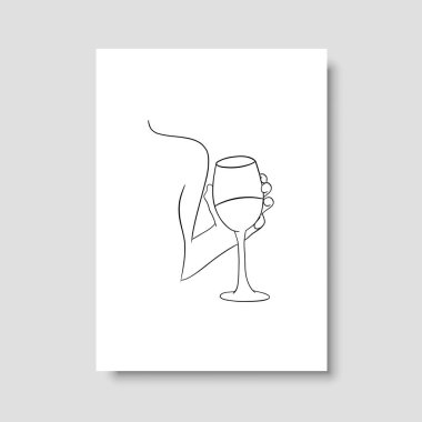 Vektör resminin asgari ve soyut sürekli çizimi. Vektör EPS10.