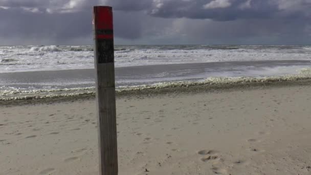 Pólo Praia Costa Mar Norte Nos Países Baixos — Vídeo de Stock