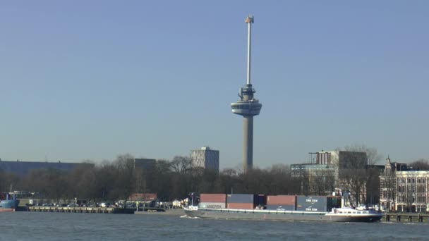 Euromast Observation Tower Rotterdam — Stock Video