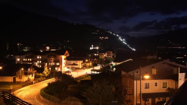 Vista Nocturna Kaprun Austria Lapso Tiempo — Vídeos de Stock