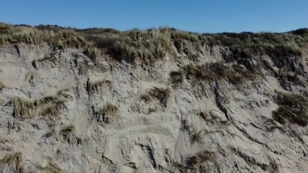 Piloter Drone Long Des Dunes Sable Une Plage Sur Côte — Video