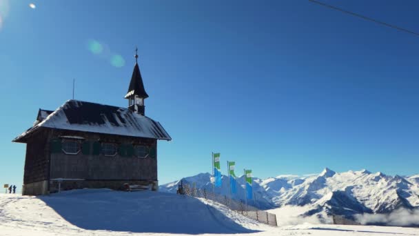 Kapel Elisabeth Atas Schmittenhohe Zell See Austria — Stok Video