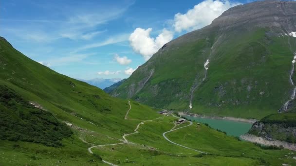 Krásné Zelené Údolí Rakouských Alpách Zvané Mooserboden — Stock video