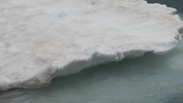 Packung Schwimmendes Eis Einem See Den Österreichischen Alpen Uttendorf Weissee — Stockvideo