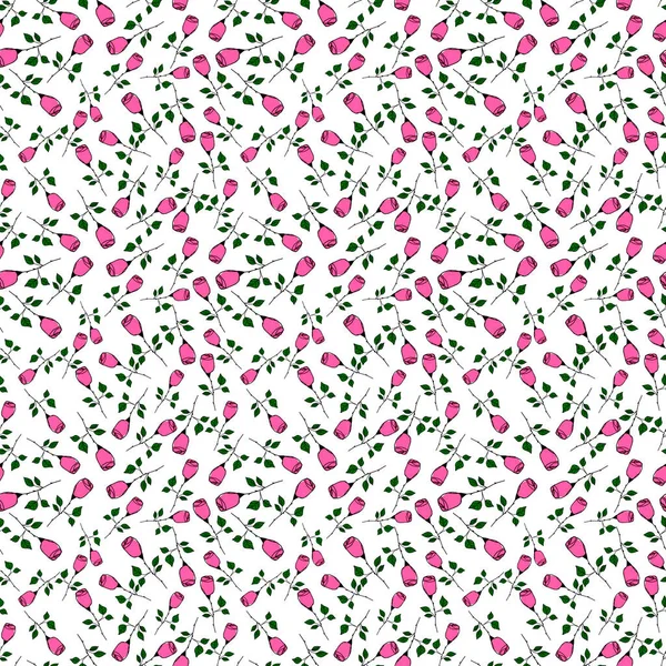 Kusursuz desenli pembe gül dalı tasarımı