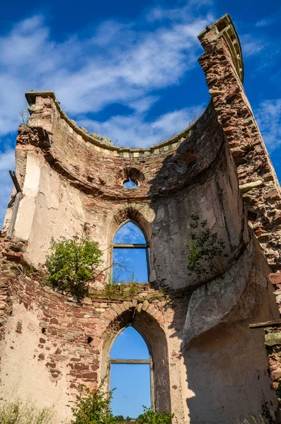 Vista Para Torre Ruínas Antigo Castelo Chervonograd Aldeia Nyrkiv Região — Fotografia de Stock