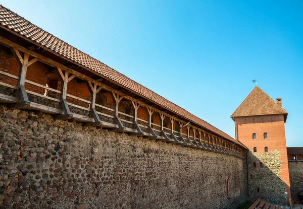 Mauern Und Turm Einer Mittelalterlichen Burg Der Stadt Lida Weißrussland — Stockfoto