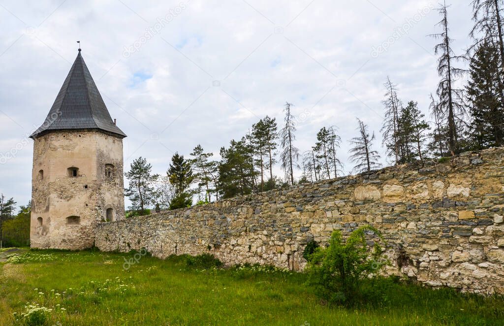 Tower of the Kontski castle. Kryvche, Ternopil region, Ukraine