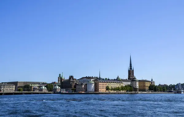 Вид Старе Місто Гамла Стен Сонячний Літній День Стокгольм Швеція — стокове фото