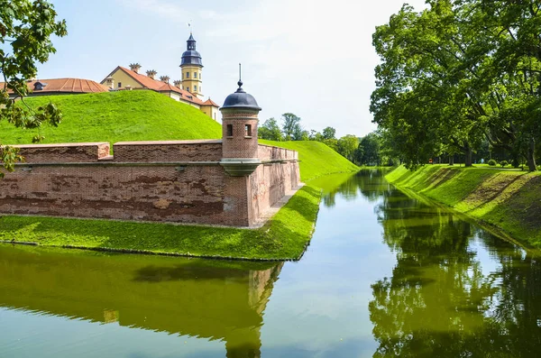 Belarusian tourist landmark attraction Nesvizh Castle - medieval castle in Nesvizh. Architectural, Residential and Cultural Complex of the Radziwill Family at Nesvizh, Belarus