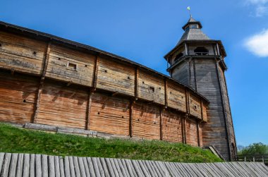 Seim Nehri 'ndeki tahta kalenin dışında Ukrayna Hetman tahkimatları var. Baturyn, Chernihiv bölgesi, Ukrayna