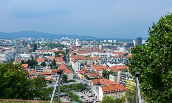 View City Ljubljana Capital Slovenia Funicular Castle Hill Funicular Starts — Fotografia de Stock