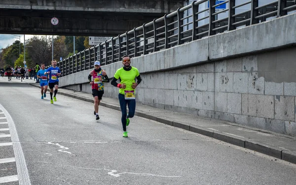 Kyiv Ukraine October 2019 Many Athletes Marathon Running City Fitness — Stock Photo, Image