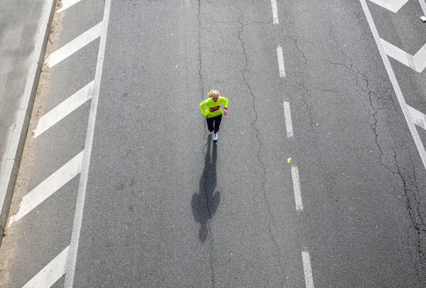 Kiew Ukraine Oktober 2019 Wizz Air Stadtmarathon Luftaufnahme Von Gesunden — Stockfoto