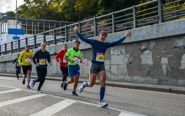 Kyiv Ukraine October 2019 Wizz Air City Marathon Lots Runners — Stock Photo, Image