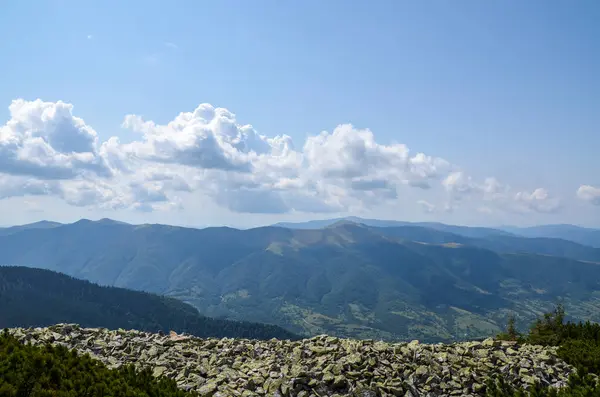 Hügel Hänge Und Berge Sommerliche Naturlandschaft Blick Auf Die Karpaten — Stockfoto