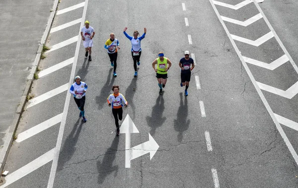 Kyiv Ukraine October 2019 Wizz Air City Marathon Aerial View — Stock Photo, Image