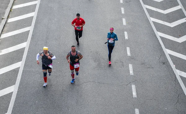 Kyiv Ukraine October 2019 Wizz Air City Marathon Aerial View — Stock Photo, Image