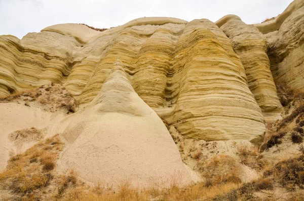 Fenséges Színes Kőzetképződmények Cappadocia Völgyben Táj Népszerű Turisztikai Attrakció Természeti — Stock Fotó