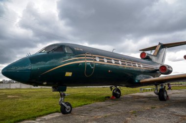 KYIV, UKRAINE OKTOBER 6 2019: Bölgesel yolcu uçağı Yak-40, 60 
