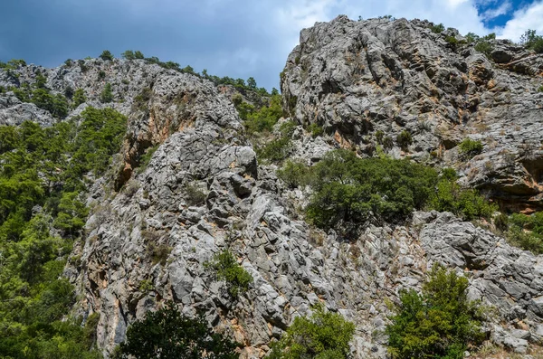 Paisaje Las Montañas Tauro Cubierto Árboles Famosa Ruta Turística Likya —  Fotos de Stock