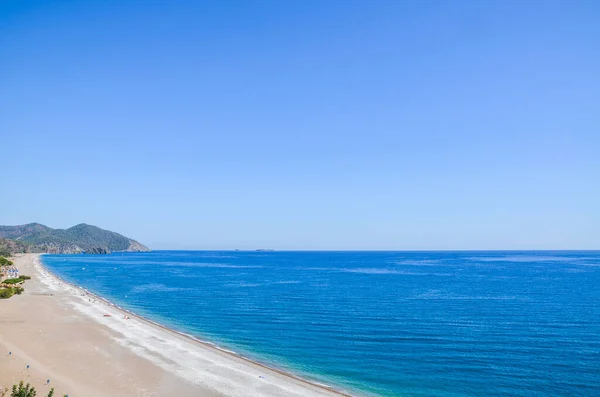 Verano Mediterráneo Paisaje Costero Vista Playa Cirali Desde Antiguas Ruinas — Foto de Stock