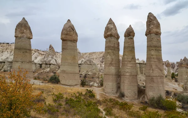 Türkiye 'nin Orta Anadolu' da tarihi bir bölge olan Kapadokya 'daki Aşk Vadisi' nde ünlü kaya oluşumları